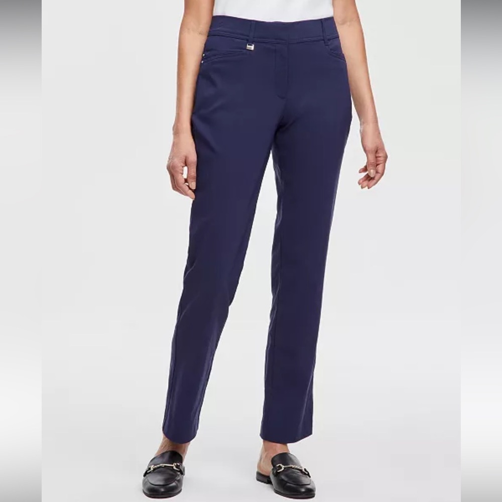 NWT 🍁 JM COLLECTION INTREPID BLUE TUMMY CONTROL SLIM LEG CORE PANTS Petite S